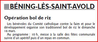 RL du 13/03/2014 Bol de riz Béning les ST Avold
