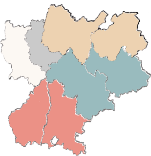 Carte de la région, emphase sur Ain Haute-Savoie