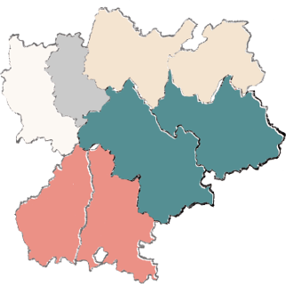 Carte de la région, emphase sur Isère Savoie